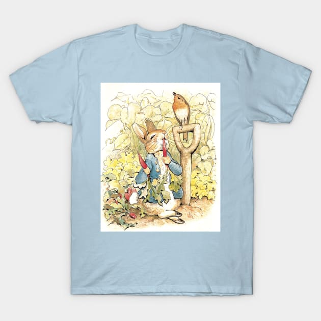 Peter Rabbit in the Garden - Beatrix Potter T-Shirt by forgottenbeauty